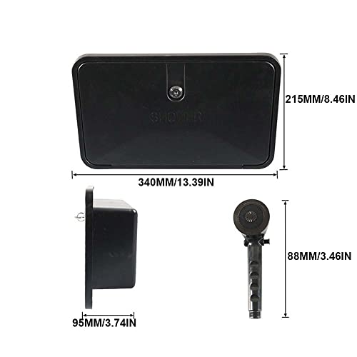 Riloer Wohnmobil-Außenduschbox-Kit, für Wohnmobile, Anhänger und so weiter. schwarz