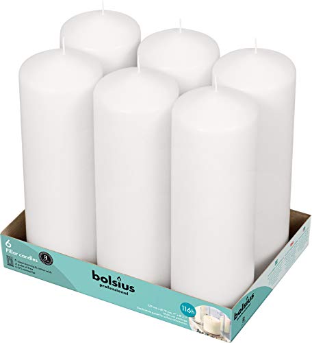 Bougie pilier sans parfum Bolsius lot de 6 pour personnes sensibles