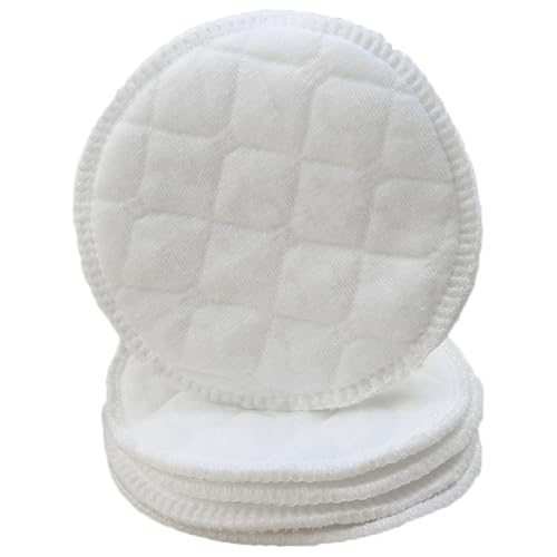TOBBOMEY Almohadillas Antidesbordamiento para Lactancia Materna Discos Absorbentes de Pecho Lavables de 3 Capas Blancas 100 Unidades Absorbentes y Reutilizables para Postparto