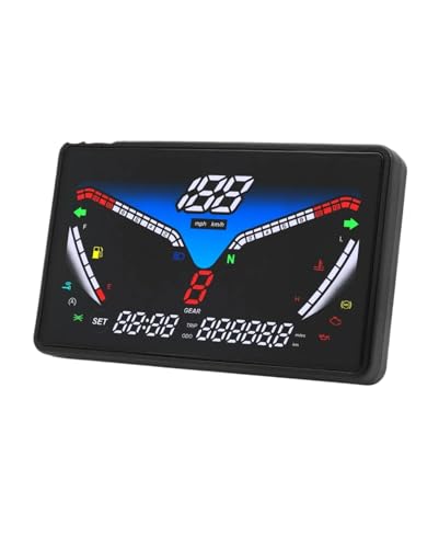 オートバイスピードメーター ユニバーサルバイクメータースピードメーターデジタル走行距離計計器多機能トリップODO燃料レベルゲージ水温計