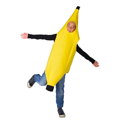 Noaxylic Fato de banana, fato de banana para crianças unissexo, outfit-banana, fruta ou legumes conjunto de disfarce de cosplay para festas temáticas, atividades, Natal, Halloween e carnaval