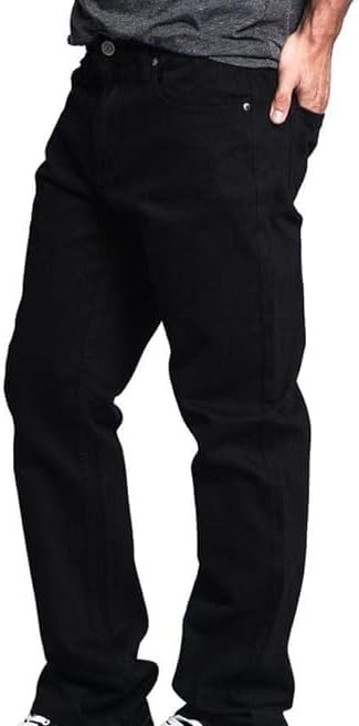 VICTORIOUS Mens Straight Fit Color and Raw Denim Jeans - Image 2