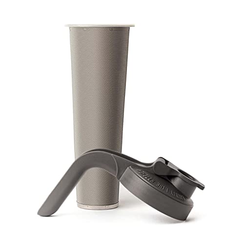 County Line Kitchen Wide Mouth Mason Jar Flip Cap Lid with Handle + Stainless Steel Filter, Gray
