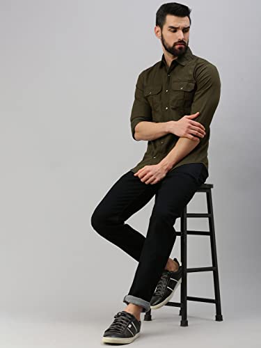 Image of Peppyzone Men's Regular Fit Cargo Shirt