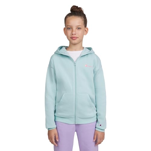 Champion Girls Sweatshirt Full Zip Up Fleece Hoody Sweatshirt Top Kids Clothes Light Blue thumb #1