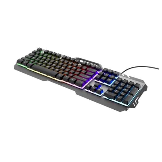 Trust Gaming Tastatur aus Metall mit Regenbogen-LED GXT 853 Esca - Beleuchtete Tastatur mit Deutsches QWERTZ Layout, USB Plug & Play, PC/Laptop