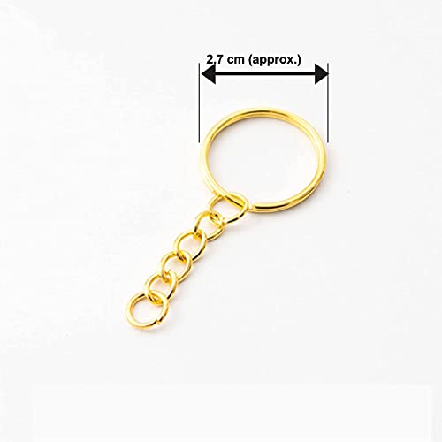 EVALUEMART Golden Metal Loops Rings Keyring with chain Open Jump Ring
