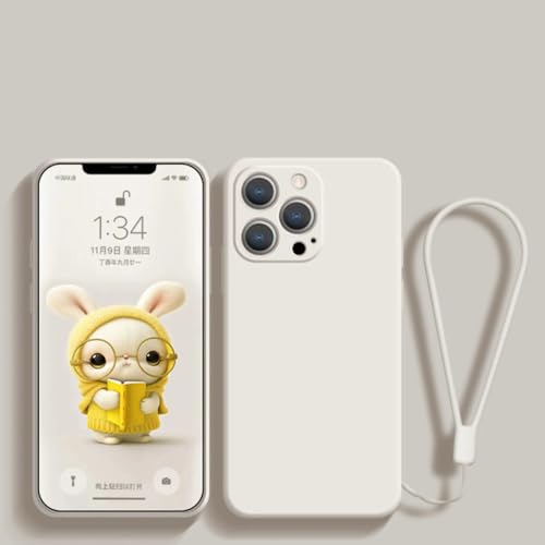 Coque silicone iPhone 13 housse mignonne antichoc avec cordon