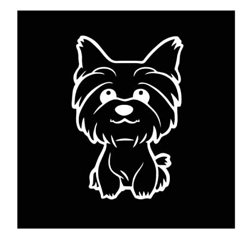 MDGCYDR Pegatinas Coche 15Cm Calcomanía De Perro Yorkie Yorkshire Terrier, Pegatina De Vinilo para Ventana De Coche, Perro Divertido, Negro/Plata H1K4797 (1PCS) Cover
