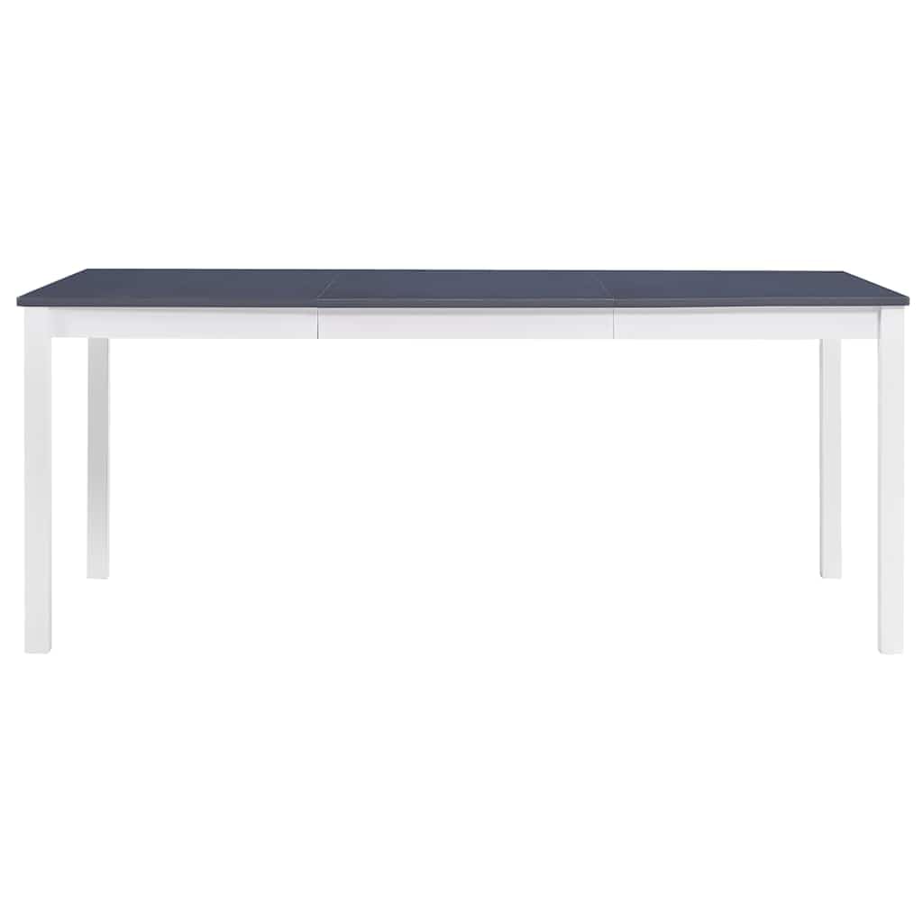 Tavolo da pranzo in pino massiccio bianco e grigio 180 x 90 x 73 cm