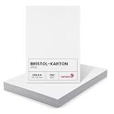 Netuno 50 fogli di cartoncino bristol bianco formato A4 210 x 297 mm 250g cartoncini bianchi per dipingere scrapbooking fai da te bomboniere progetti artistici cartellone bianco A4 stampante