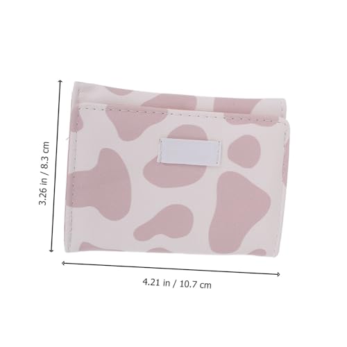 Garneck Mini Trifold Cow Pattern PU Wallet for Women Compact Multi Compartment Fashion Storage Purse for Cards Coins Cash Lightweight Cute Change Holder for Travel Daily Use2