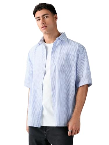 Lymio Men Shirt || Striped Shirt for Man || Half Sleeve || 100% C...