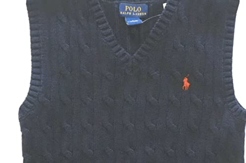 POLO RALPH LAUREN Boys Cable Sweater Vest Size 2T Navy Blue2