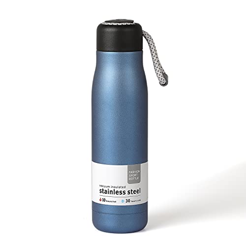 Dusgut 17 Oz Stainless Steel Water Bottle Double Wall Vacuum Insulated Kids Wide Mouth Flask With Leakproof Portable Lid (Air Force Blue) #TOP5
