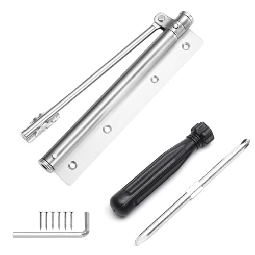 Automatique, Ferme-Porte à Ressort, Ferme Porte Automatique Tamponné, Porte Closers, Ferme Porte en Acier Inoxydable, Réglable Ferme, pour Intérieures et Extérieures, pour Bureau à Domicile, Argent