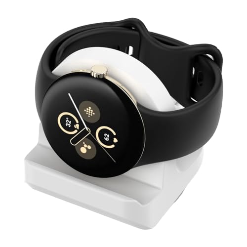 TenCloud 1 Pack White Stands Compatible with Google Pixel Watch 2 Non-Slip Silicone Charging Dock Holder Intended for Pixel Watch 2 Smartwatch Charger?NOT Charger or Cable?