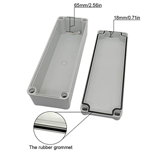 Lemotech Waterproof Dustproof Ip67 Junction Box Diy Case Enclosure Gray 9.8 X 3.1 X 3.3 Inch (250 X 80 X 85 Mm) #TOP2