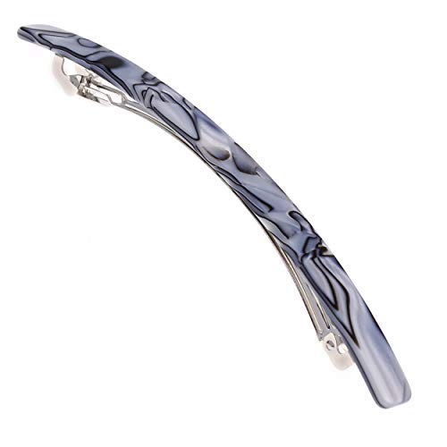 Camila Paris CP2978 French Hair Barrette Large Handmade Gray, Long Skinny Strong Hold Grip Hair Clips for Women, Thin Automatic No Slip and Durable Styling Girls Hair Accessories, Made in France