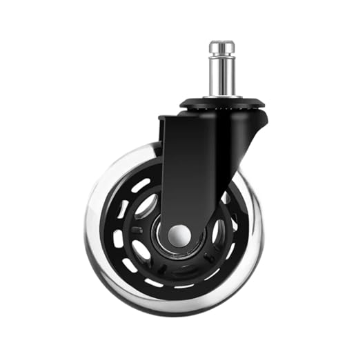 MZYFDC Ruedas Reemplazo Sillas Oficina Ruedas de Repuesto for Silla de Oficina, de Goma, for baldosas, Suelos de Madera y alfombras. Ajuste Universal for la mayoría de Las sillas.(Black 1pcs 10mm)