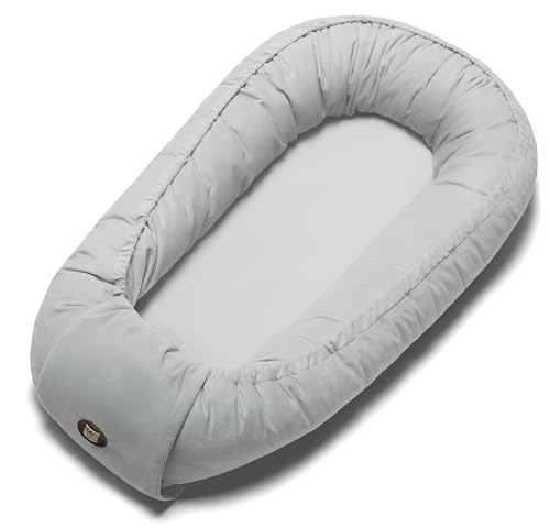 Baby Lounger Pillow, Adjustable Baby Lounger for Newborn 0-24 Months, Breathable & Soft Infant Lounger, Tummy Time Baby Lounger for Home and Travel, Baby Girls & Boys Babies Stuff, Grey