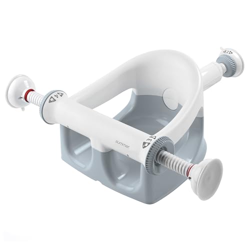 Image of Summer My Bath Seat for Sit-Up Baby Bathing, Sure & Secure Suction Cups, ASTM Safety Tested & Approved, Backrest for Assisted Sitting, Easy Setup & Storage, Gray