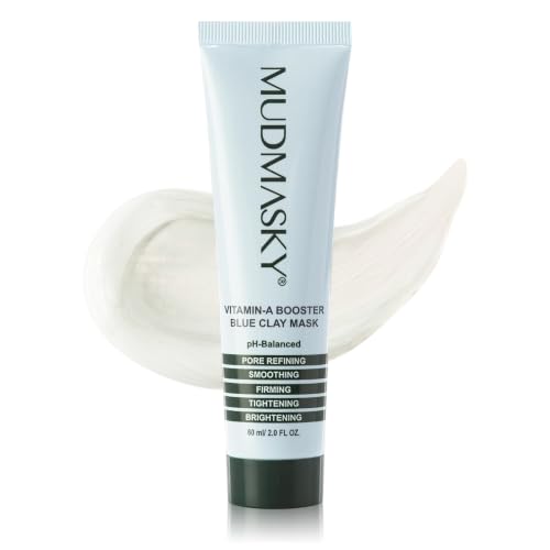 MUDMASKY Vitamin-A Booster Blue Clay Mask 60ml / 2.0FL - Natural Retinol Alternative with Bakuchiol...