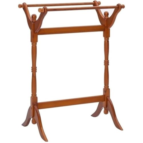 Pemberly Row Modern/Contemporary Wood Blanket Rack in Oak Brown