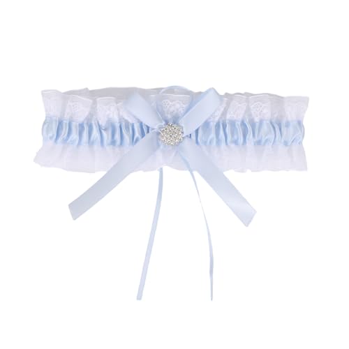 Mikovivi Liga de Encaje para Novia, Azul Elástica Encaje Liga Nupcial Accesorios de Boda Elegantes para Mujeres Suministros Boda