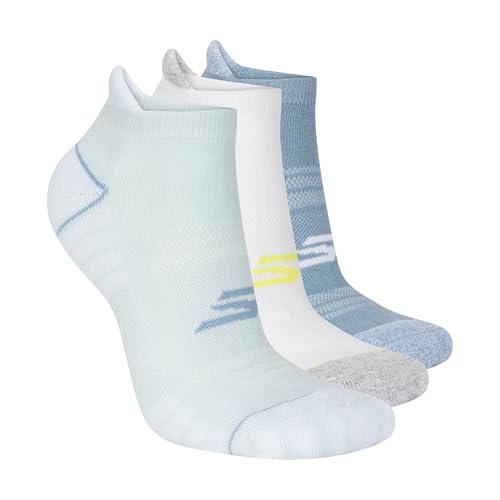 Best Socks for Pickleball: Find Your Perfect Pair 14 Skechers Women's 3-Pack Pickleball Low Cut Socks, Blue Combo, 9-11
