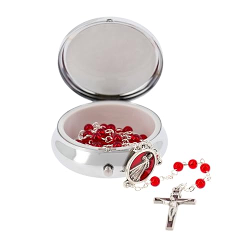 SHALOM - Portarosario de metal, esmaltado, con Jesús