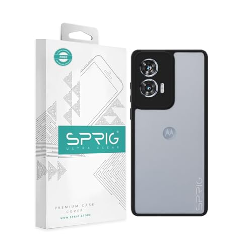 Image of SPRIG Compatible with Moto G96 EdgeTone Back Cover Drop Tested Shock Proof Mobile Case for Men, Women, Boys and Girls with Camera Protection (Black Transparent)