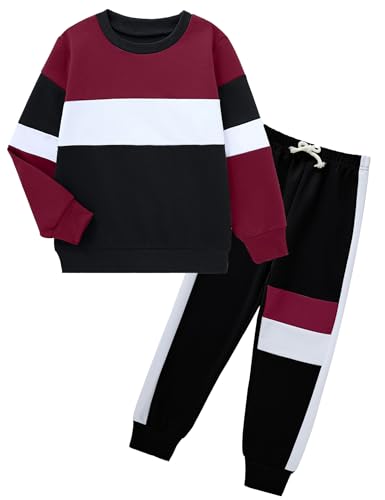 Image of mkodopy Boys Clothes Hoodie Sweatsuits Tops and Pants Boys Fall Winter Outfits Boy Clothing Set