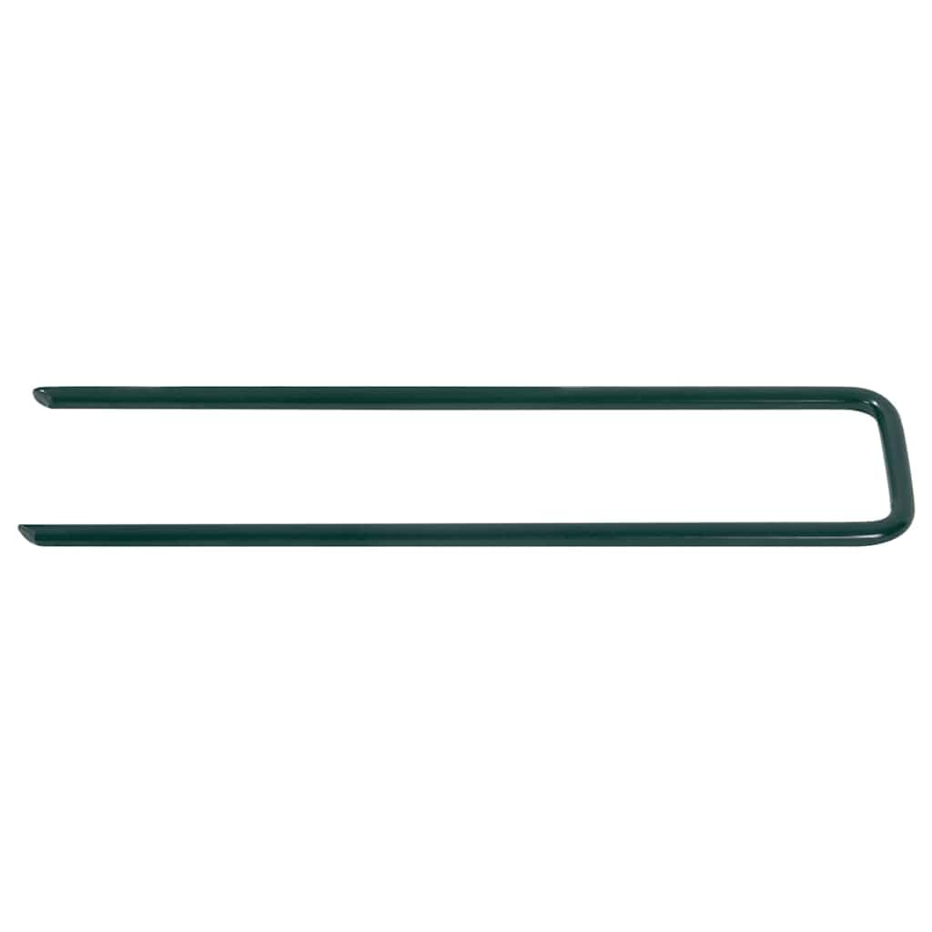 100 picchetti a forma di U per prato artificiale, 150 x 35 x 4 mm, chiodi di fissaggio in ferro per tessuto non tessuto da giardino, chiodi per il fissaggio di tappeto erboso, telo erbacce e pellicola
