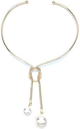 Preisvergleich Produktbild Halskette Einfache Charm Legierung Drehmomente Simulierte Perle Lange Anhänger Halsketten Für Frauen Halskette Schmuck