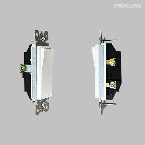 20-Pack-PROCURU-Decorator-Paddle-Rocker-Light-Switch-Single-Pole-3-Wire-Grounding-15A-120V-277V-White-UL-Certified-Includes-Wall-Plate-Covers