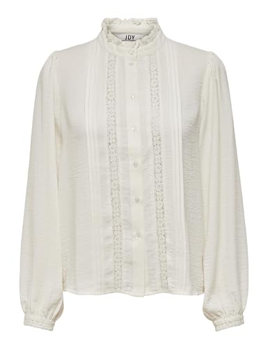 JdY JDYELLIS L/S Lace Shirt WVN Noos, Blusa de Manga Larga Mujer, Cloud Dancer,