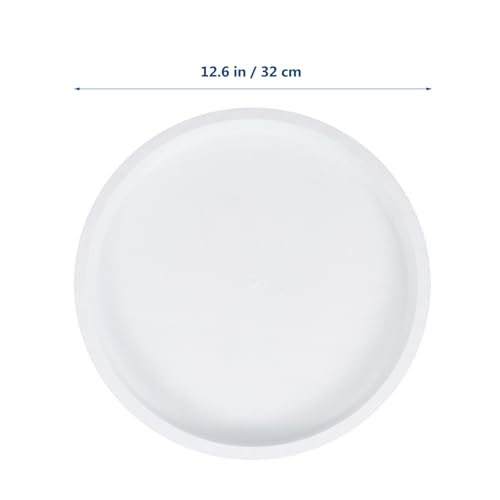 Support rond pour pot de fleurs à roulettes ABOOFAN en PP blanc grand format