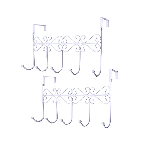 HapiLeap Türhaken mit 5 Haken, Kleiderhaken, Wandaufhängung, 5 Haken (2 Stück) Cover