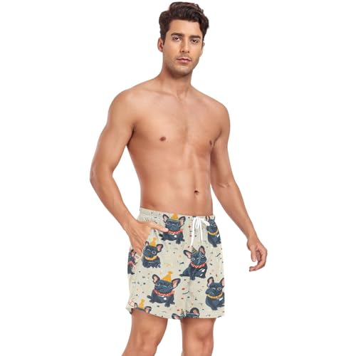 Bulldog Confetti Men's Swim Trunks with Liner Quick Dry Beach Shorts Swimwear Bathing Suit S-XXL4