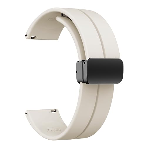 Image of Magnetic Watch Band 16mm 18mm 19mm 20mm 22mm - Quick Release - Skin-Friendly Soft Silicone Sport Watch Band for Men Women, Magnetic Folding Clasp Silicone Strap