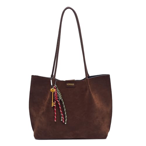 Bolso Tote de gamuza para mujer con cierre miniatura 1