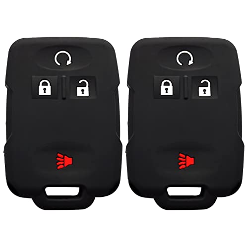 2Pcs Coolbestda Rubber Smart Key Fob Remote Cover Case Protector Pouch Keyless Jacket for 2019 2020 2021 Chevrolet Silverado 1500 2500 Colorado Tahoe Suburban GMC Sierra Yukon Canyon Cadillac