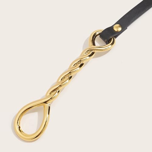 Lady Waistchain Twisting Buckle Skinny Chain Golden Buckle For Daily Banquet Dress Costume Accessories3