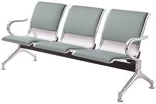 Sillas de Oficina de 3 plazas para Invitados, sillas de Sala de Espera de Cuero sintético con Brazos, Banco para vestíbulo de Oficina, Hospital, Aeropuerto y Banco (Rojo)