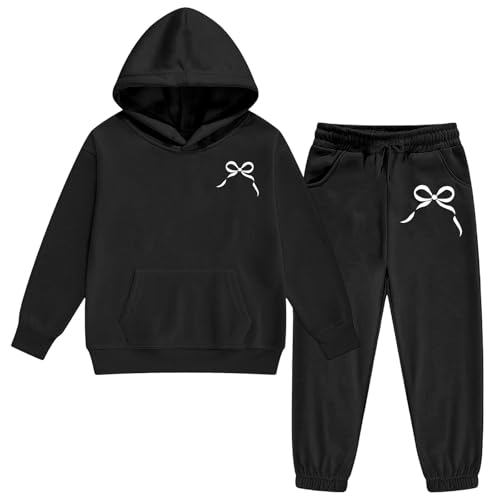 Ensemble décontracté à capuche pour filles en coton doux