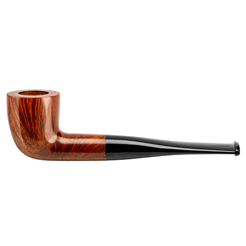SPIPER smooth Briar Zulu Tobacco Straight pipe, 100% Quality Handmade pipe with smooth Acrylic Stem, Beginner Pipeï¼Great Gift for Father,friends ( Dark Brown)