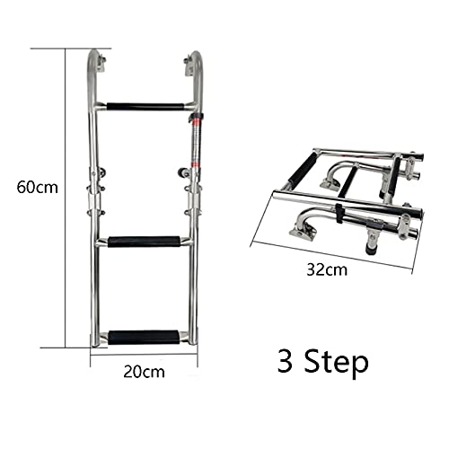 Escalera plegable de acero inoxidable 3 peldaños miniatura 7
