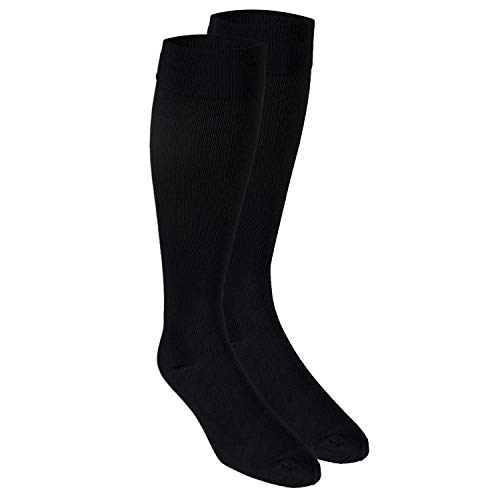 Image of Truform Travel Compression Socks for Men and Women, 15-20 Knee High Over Calf Length, Black, Small (Pack of 2)