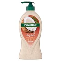 Palmolive Body Butter Coconut & Jojoba Body Wash, 750mL, Exfoliating Scrub, with Real Fruit Seeds
